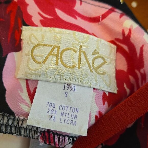 Cache Vintage Black And Pink Floral Mini Dress - Picture 6 of 6